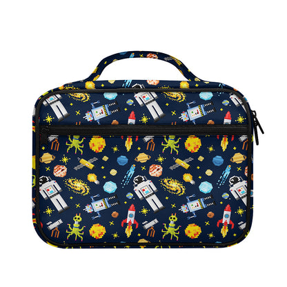 Pixel Space Pattern Print Briefcase Bible Bag