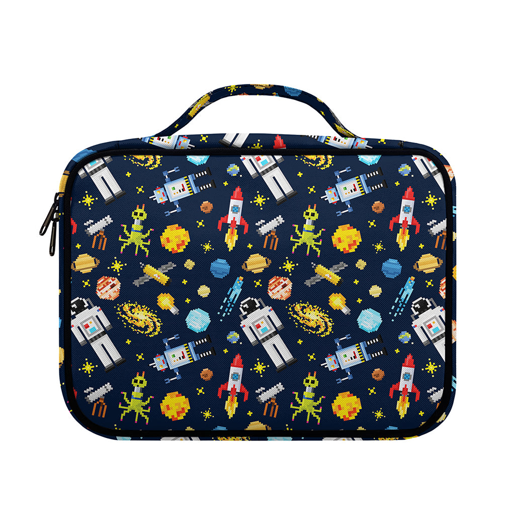 Pixel Space Pattern Print Briefcase Bible Bag