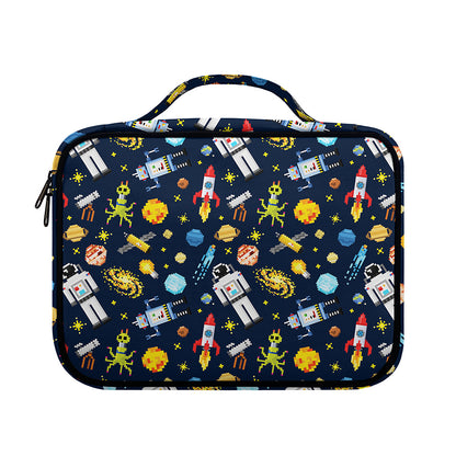 Pixel Space Pattern Print Briefcase Bible Bag