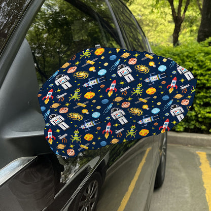 Pixel Space Pattern Print Car Side Mirror Covers