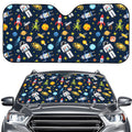 Pixel Space Pattern Print Car Windshield Sun Shade