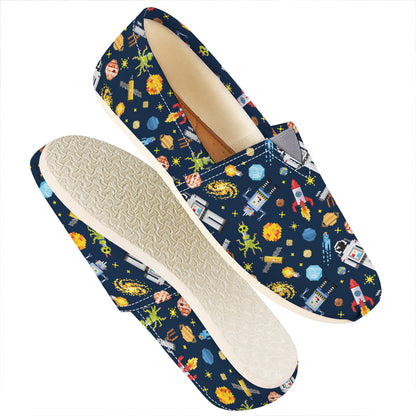 Pixel Space Pattern Print Casual Shoes