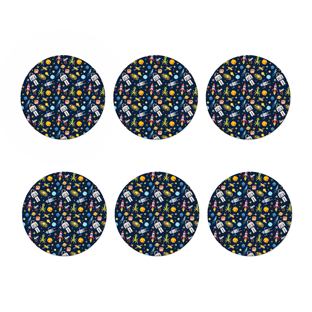 Pixel Space Pattern Print Coaster Set
