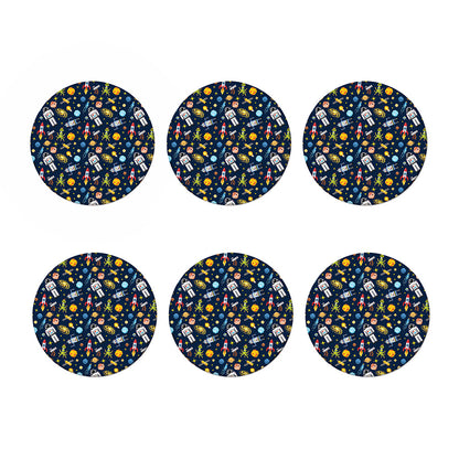 Pixel Space Pattern Print Coaster Set