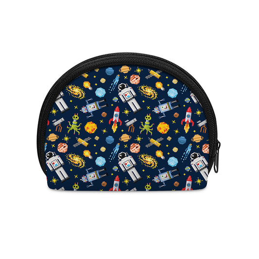 Pixel Space Pattern Print Coin Purse