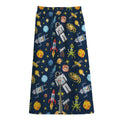 Pixel Space Pattern Print Cotton Front Slit Maxi Skirt