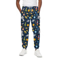 Pixel Space Pattern Print Cotton Sweatpants