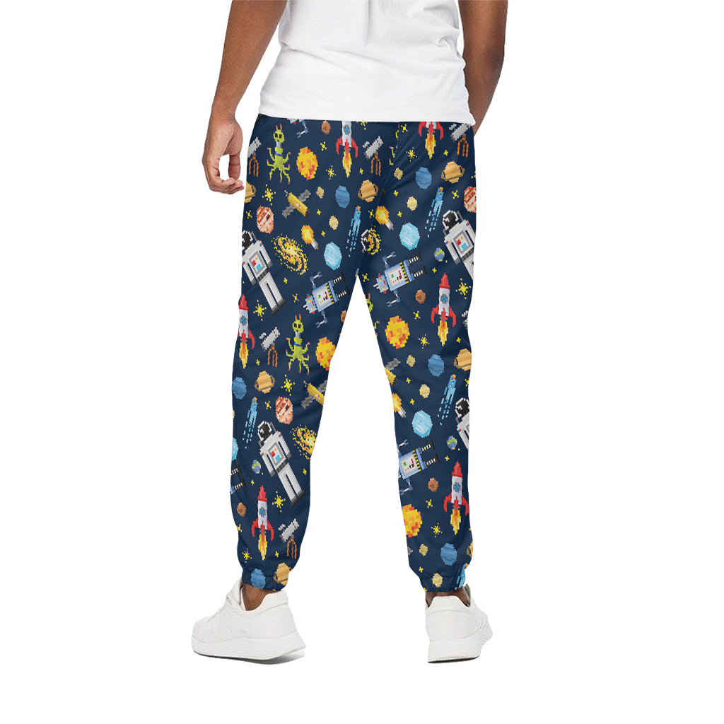 Pixel Space Pattern Print Cotton Pants
