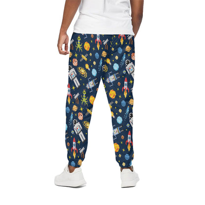 Pixel Space Pattern Print Cotton Pants