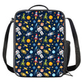 Pixel Space Pattern Print Crossbody Lunch Bag