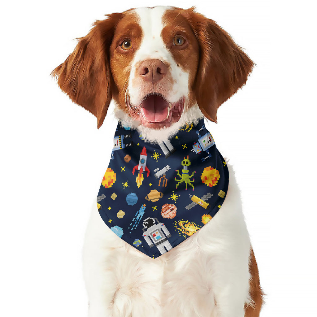 Pixel Space Pattern Print Dog Bandana