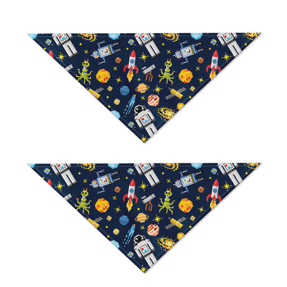 Pixel Space Pattern Print Dog Bandana