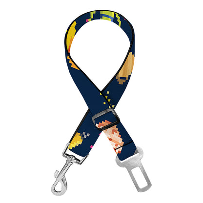 Pixel Space Pattern Print Dog Seat Belt