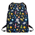 Pixel Space Pattern Print Drawstring Backpack