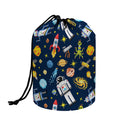 Pixel Space Pattern Print Drawstring Makeup Bag