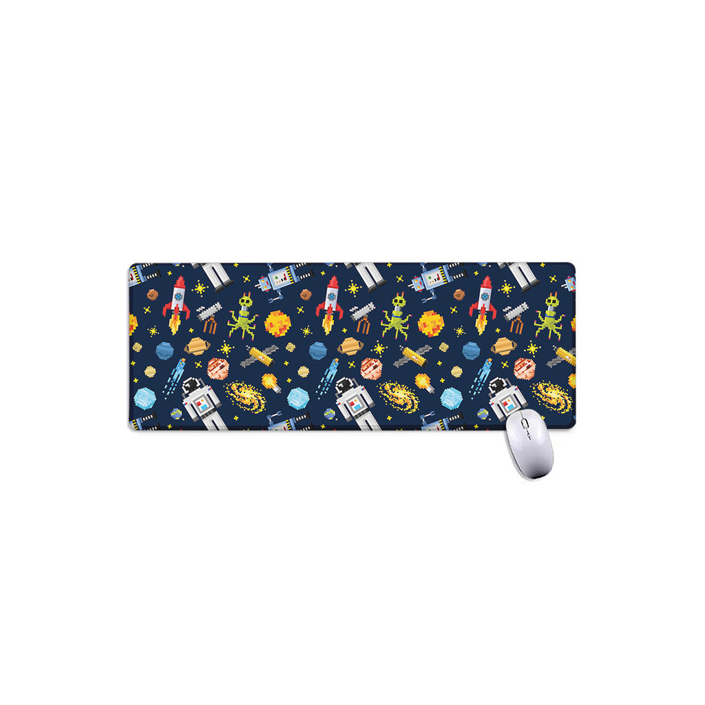 Pixel Space Pattern Print Extended Mouse Pad