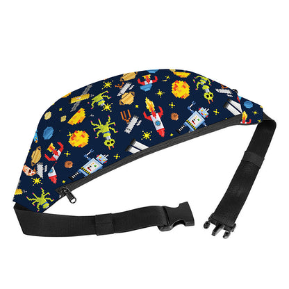 Pixel Space Pattern Print Fanny Pack