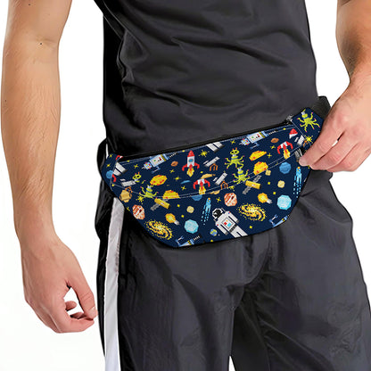 Pixel Space Pattern Print Fanny Pack