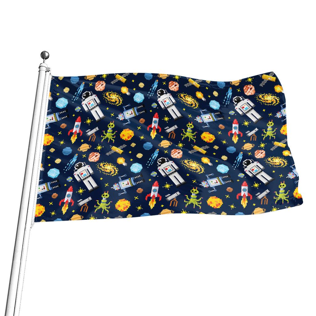 Pixel Space Pattern Print Flag
