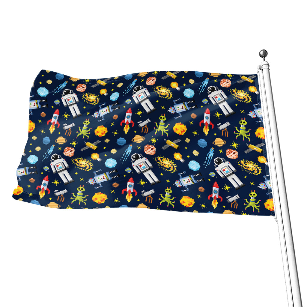 Pixel Space Pattern Print Flag