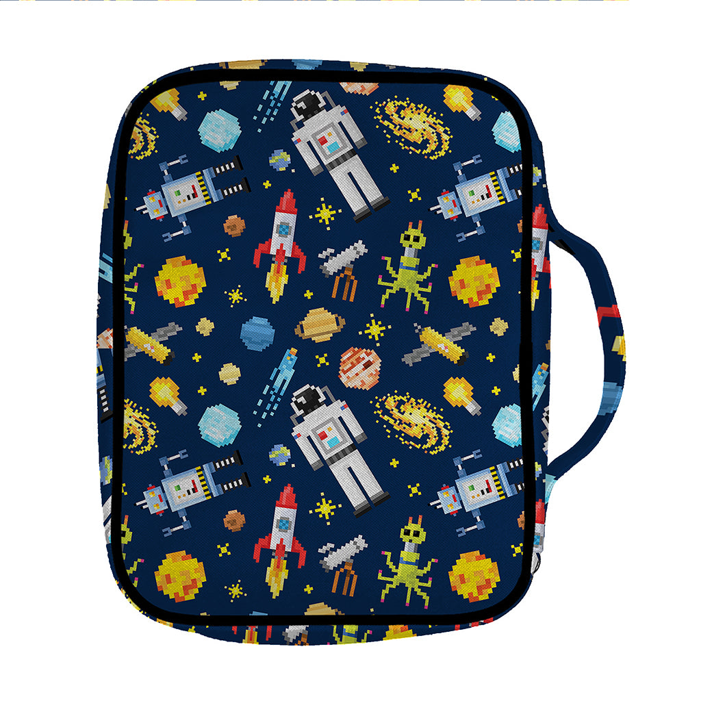 Pixel Space Pattern Print Front Pocket Bible Bag