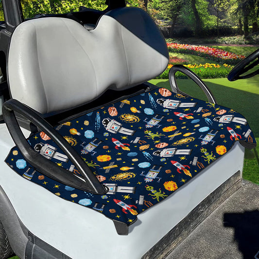 Pixel Space Pattern Print Golf Cart Seat Cover