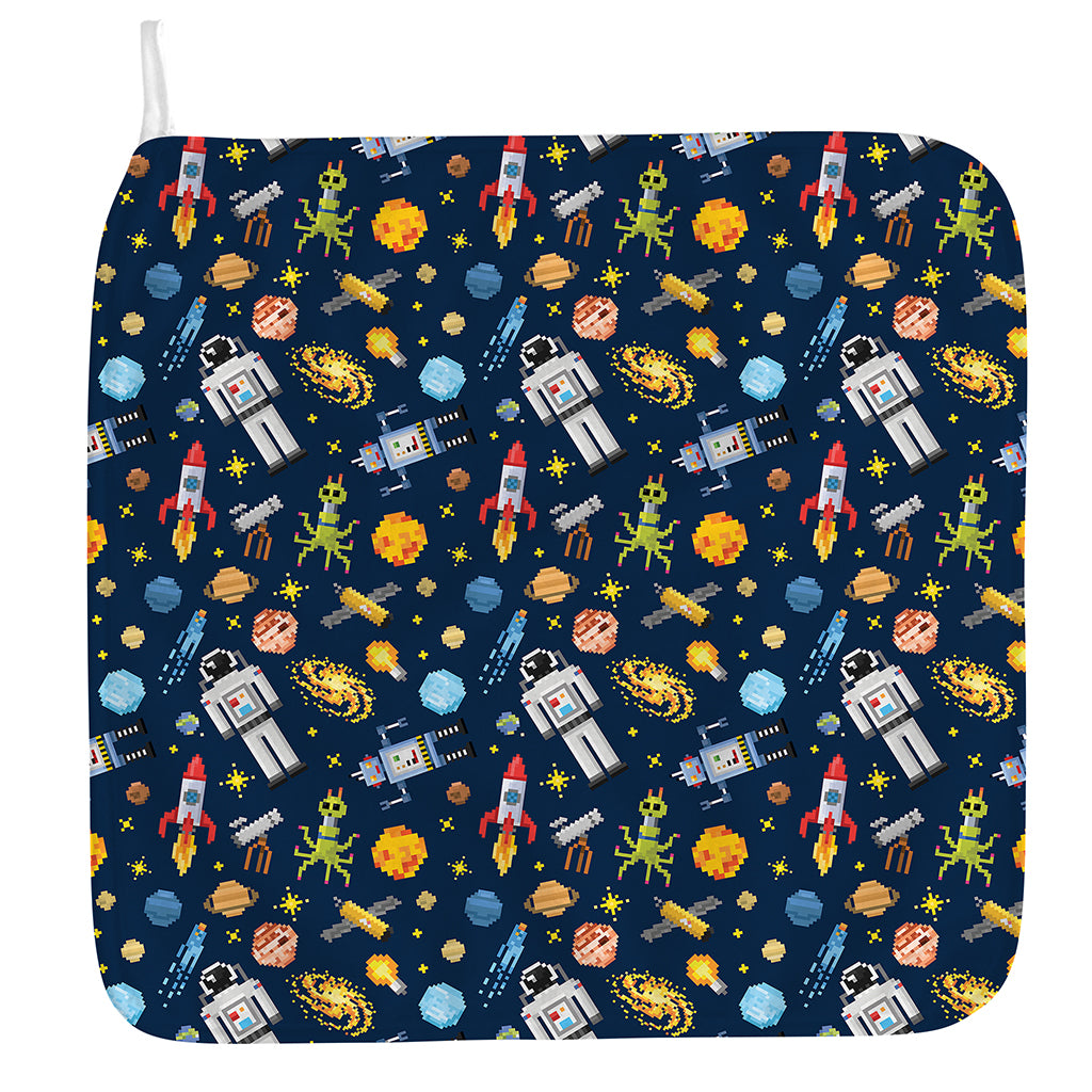 Pixel Space Pattern Print Hand Towel