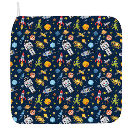Pixel Space Pattern Print Hand Towel
