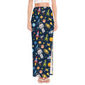 Pixel Space Pattern Print High Slit Maxi Skirt