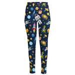 Pixel Space Pattern Print High-Waisted Pocket Leggings