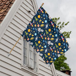 Pixel Space Pattern Print House Flag