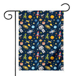 Pixel Space Pattern Print House Flag