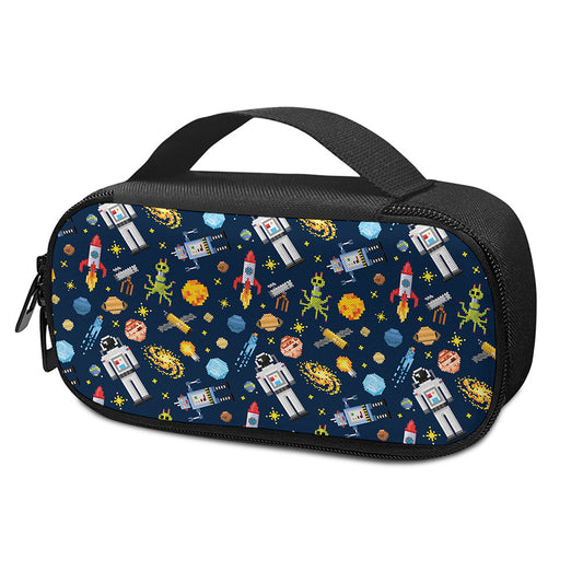 Pixel Space Pattern Print Insulin Cooler Travel Case