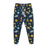 Pixel Space Pattern Print Jogger Pants