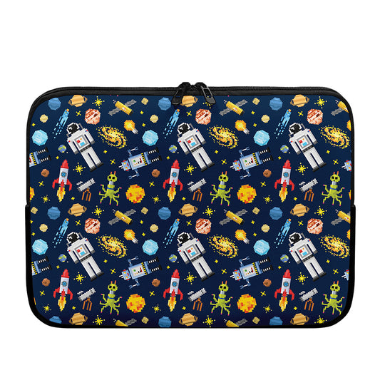Pixel Space Pattern Print Laptop Sleeve