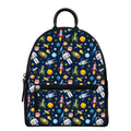 Pixel Space Pattern Print Leather Backpack