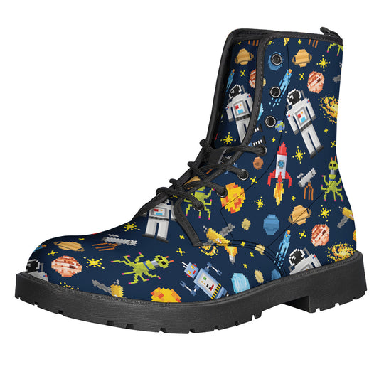 Pixel Space Pattern Print Backpack