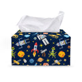 Pixel Space Pattern Print Leather Tissue Box Cover