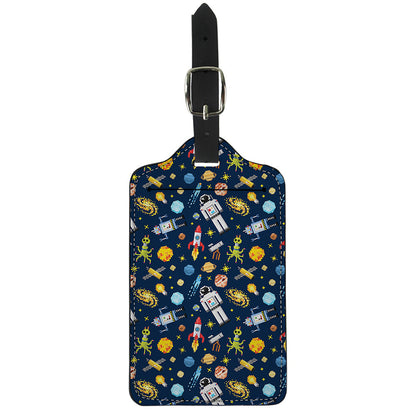 Pixel Space Pattern Print Luggage Tag