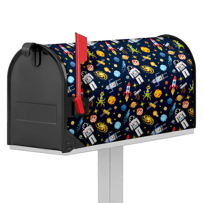 Pixel Space Pattern Print Mailbox Cover