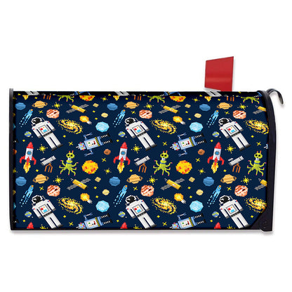 Pixel Space Pattern Print Mailbox Cover