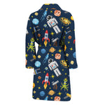 Pixel Space Pattern Print Men's Bathrobe