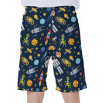 Pixel Space Pattern Print Men's Beach Shorts