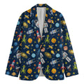 Pixel Space Pattern Print Men's Blazer