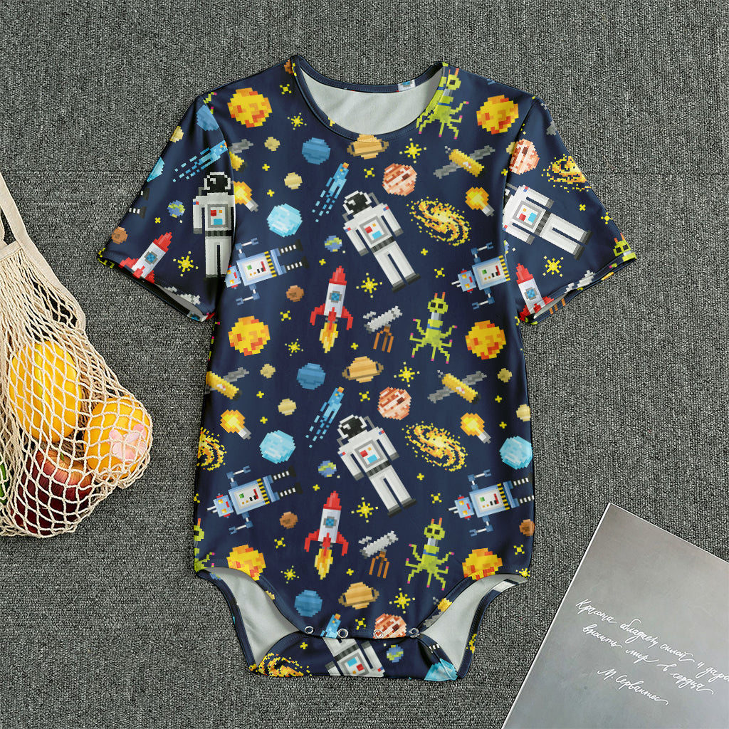 Pixel Space Pattern Print Men's Bodysuit