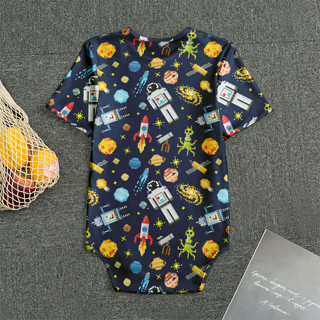 Pixel Space Pattern Print Men's Bodysuit