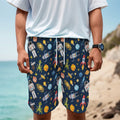 Pixel Space Pattern Print Men's Cargo Shorts