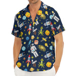 Pixel Space Pattern Print Men's Deep V-Neck Shirt