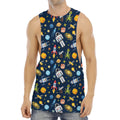 Pixel Space Pattern Print Men's Muscle Tank Top