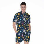 Pixel Space Pattern Print Men's Rompers
